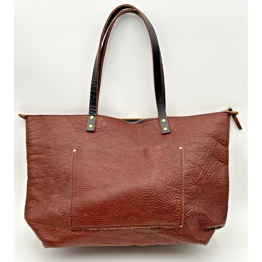 Portland Leather Goods Large Classic Tote Bag Brown Leather (15"x12")